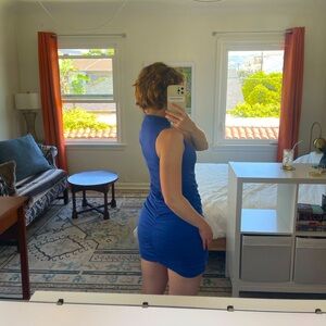Zara body con blue mini dress